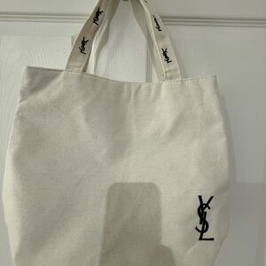 Yves Saint Laurent Cream and Pink Interior Bag